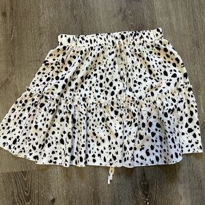 SHEIN Black and White Animal Print Skater Skirt